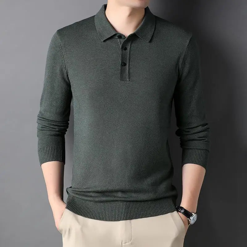 Lordeon™ Lightweight Knit Long-Sleeve Polo With Premium Finish