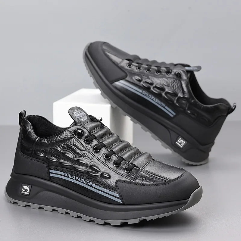 Crocodille™ Sneakers in Premium Leather with Smart Cushioning / Sophisticated Durability for Everyday Wear