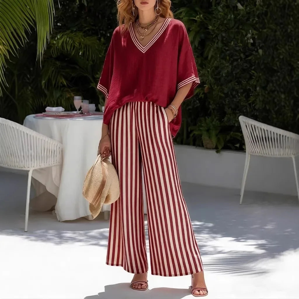 Callenne™ Cotton-Linen Set with Elegant Contrast