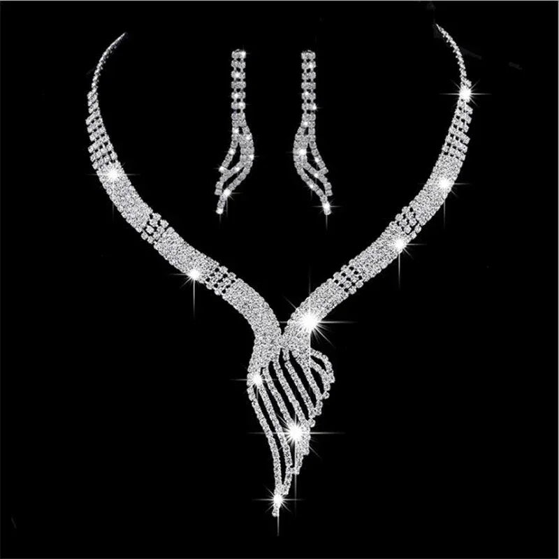 Swanlight™ 2-Piece Crystal Necklace & Earrings Set / The Grace of Motion, the Luxury of Light