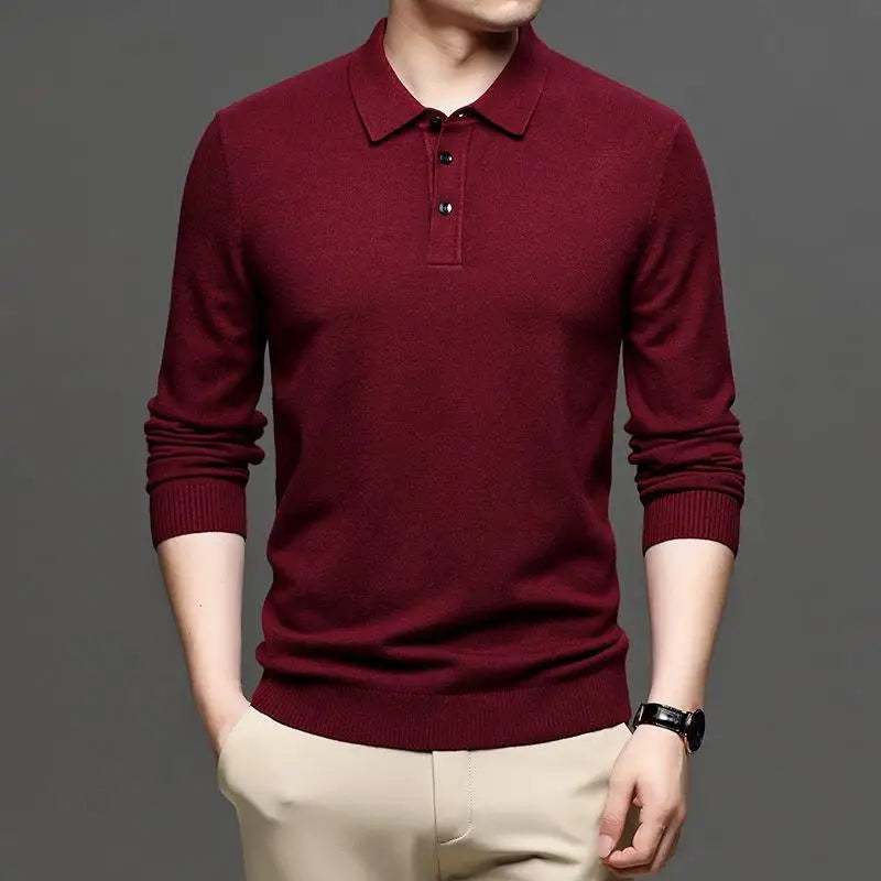 Lordeon™ Lightweight Knit Long-Sleeve Polo With Premium Finish