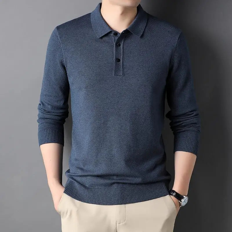 Lordeon™ Lightweight Knit Long-Sleeve Polo With Premium Finish