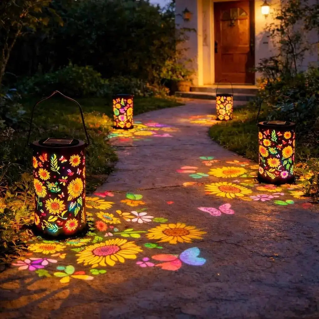 Sunshine™ Solar Lantern with Floral Projection and Water Resistance