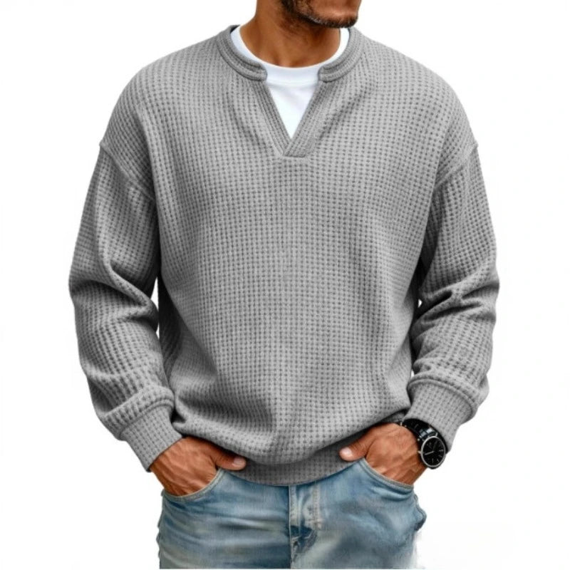 Caspian™ Sweater with Textured Fabric and Structured Collar