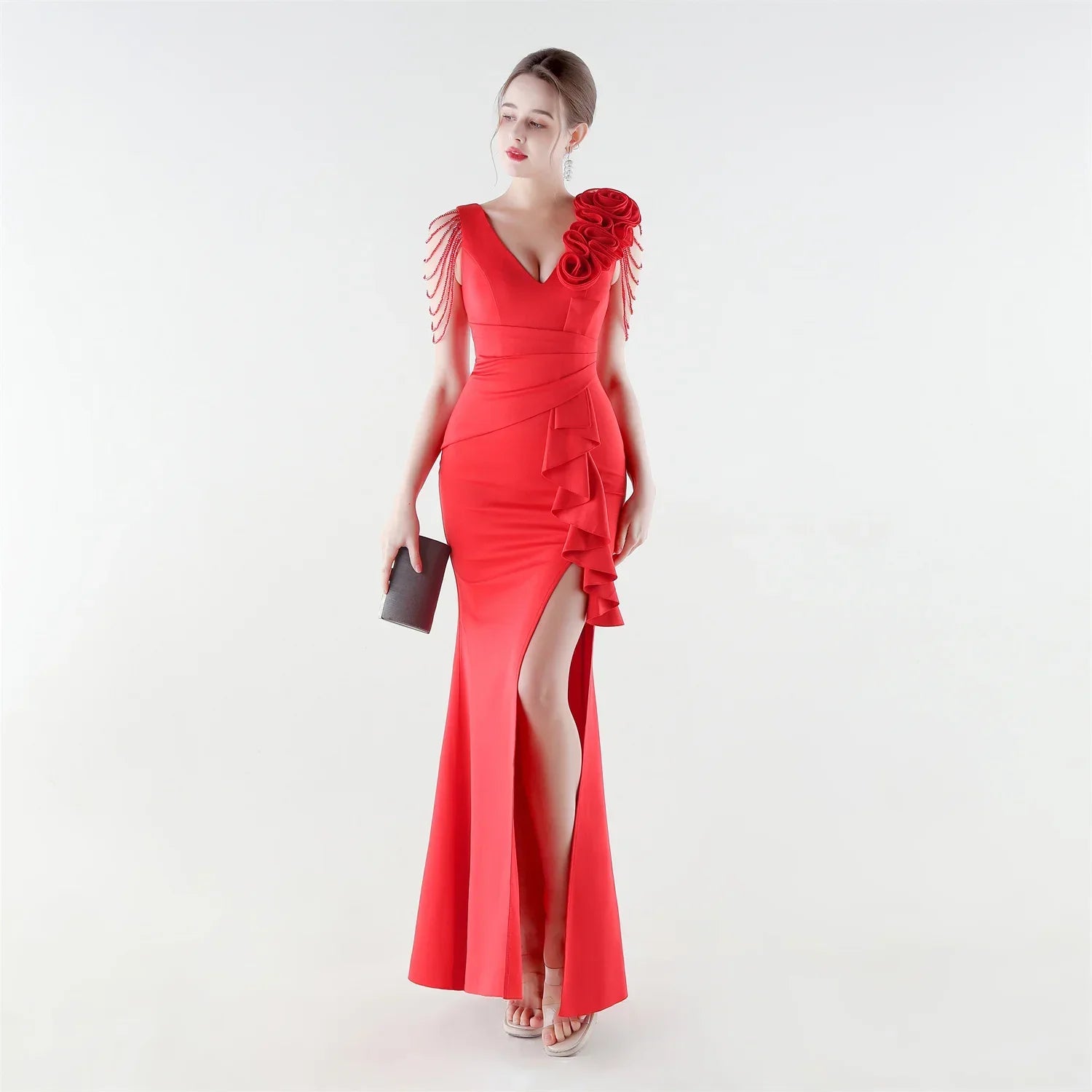 Aurielle™ Dress with Decorated Shoulder and Premium Finish