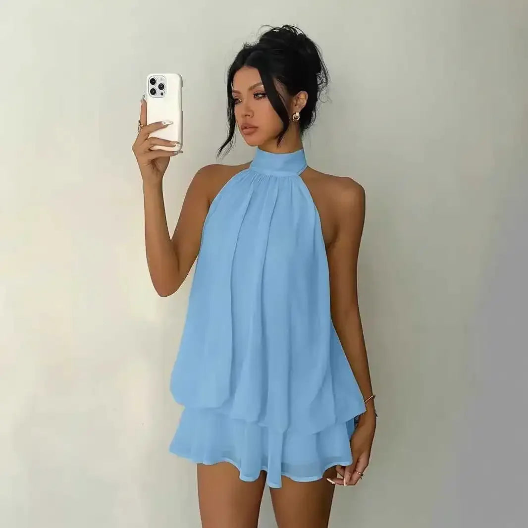 Serenya™ Dress with Halter Tie and Effortless Lightness
