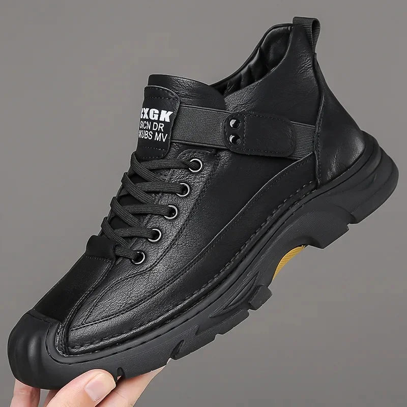 Andes™ Premium Leather Sneakers with Adjustable Side Strap