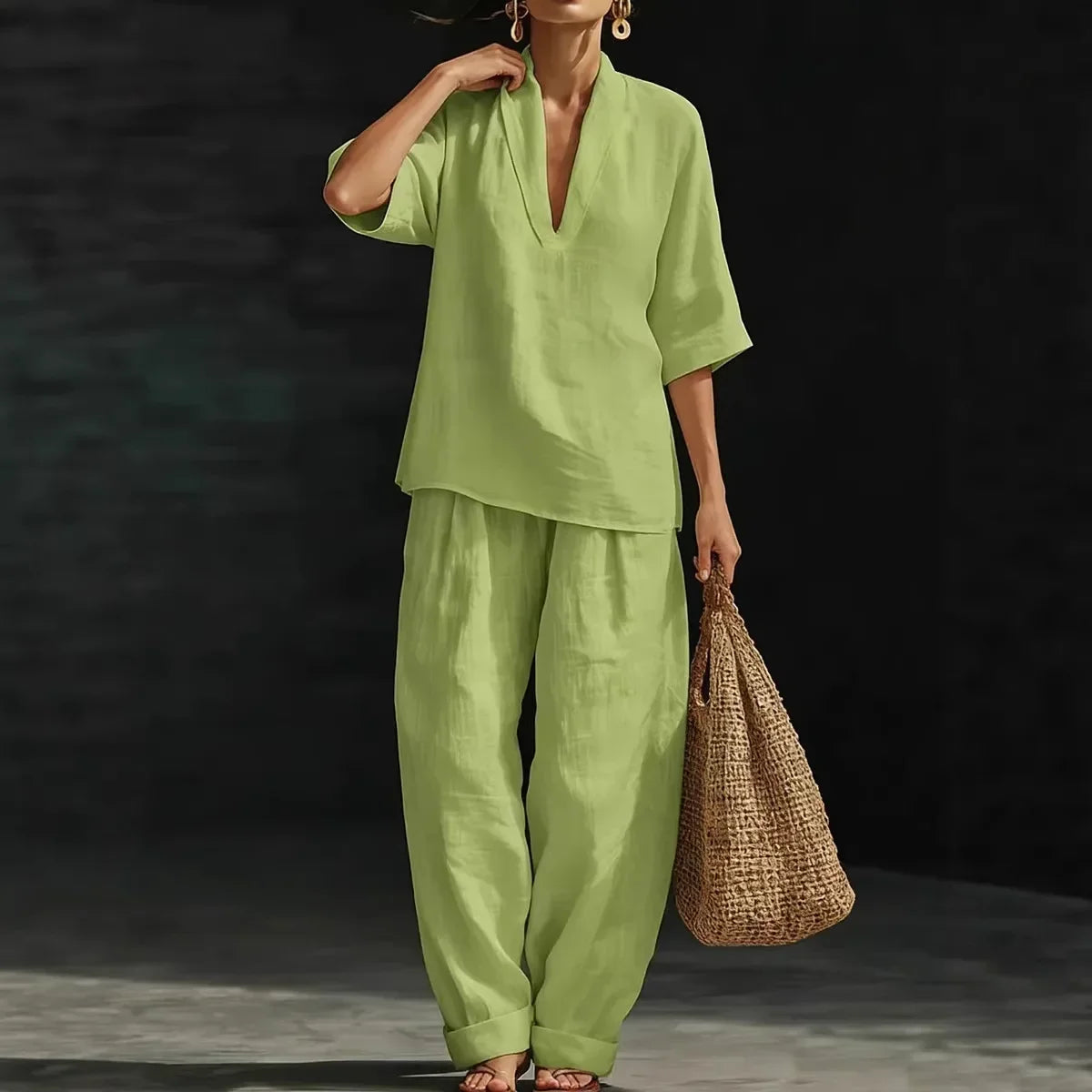 Nemora™ Cotton-Linen Set with a Minimalist Design