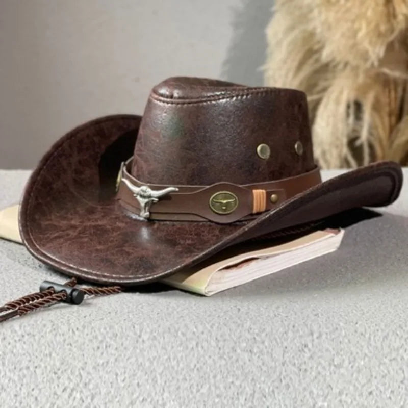 BUY 1, GET 2 FREE - Longhorn™ Premium Leather Western Cowboy Hat with Rustic Finish estados Unidos