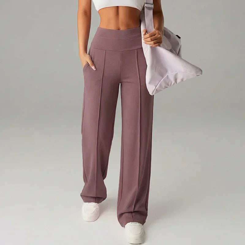 Barcelona™ Women's Pants with High Waistband and Loose, Comfortable Straight Cut
