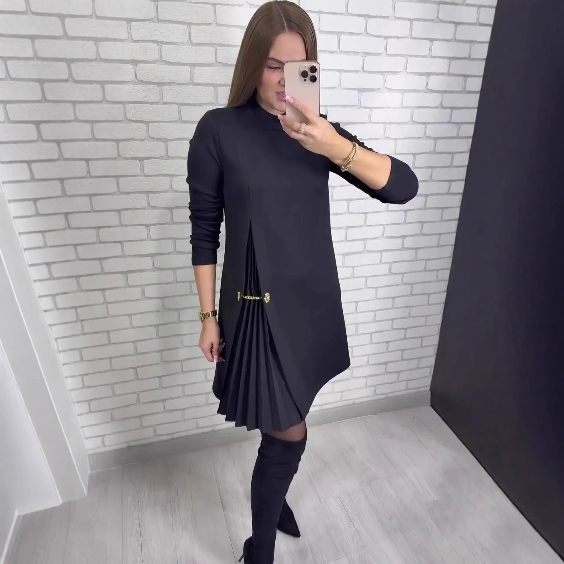 Genoa™ Dress with Sculptural Pleated Cut-Out