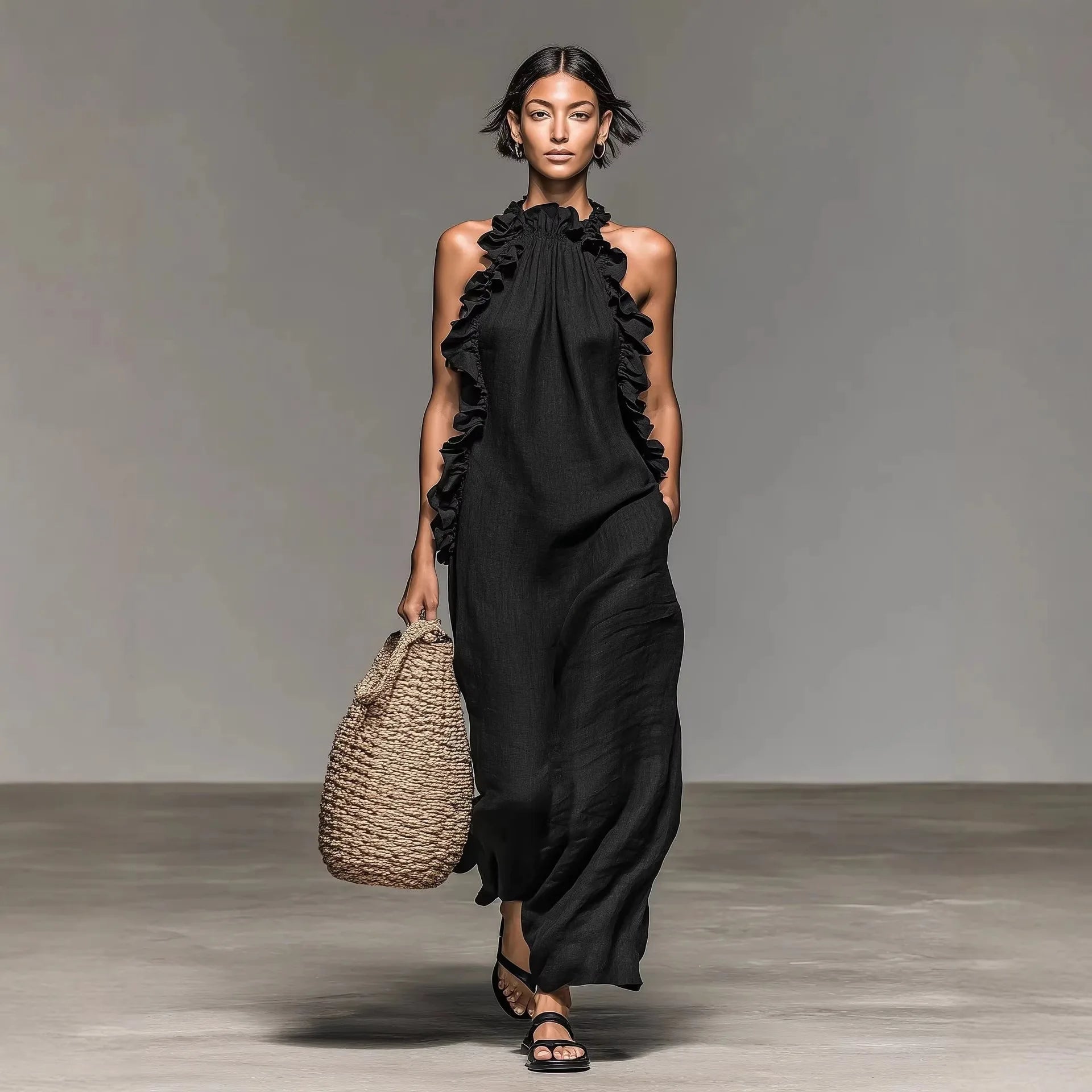 Velisse™ Dress with Ruffle Trim and Relaxed Flowy Silhouette.