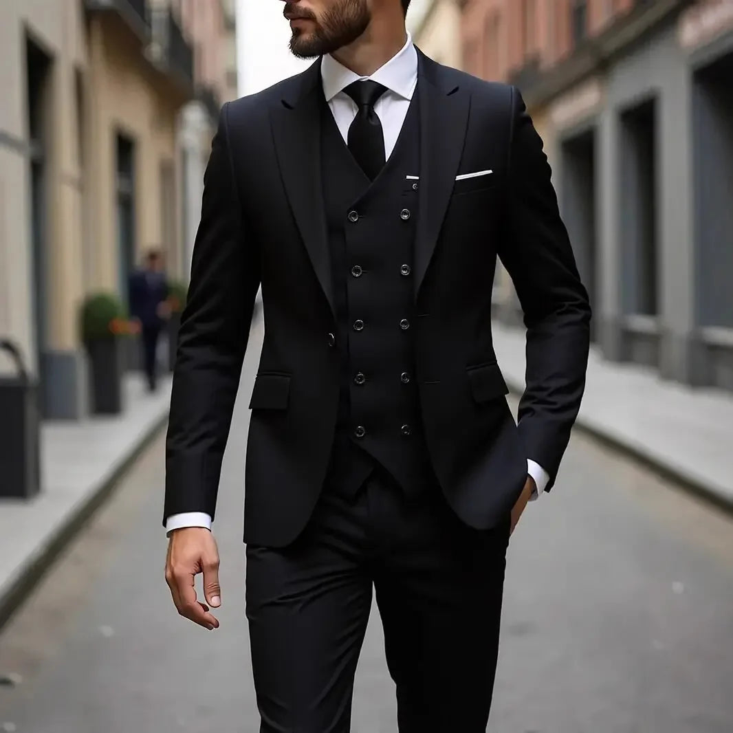 Suit Montevic™ with Double-Breasted Vest, Slim Fit and Structured Blazer