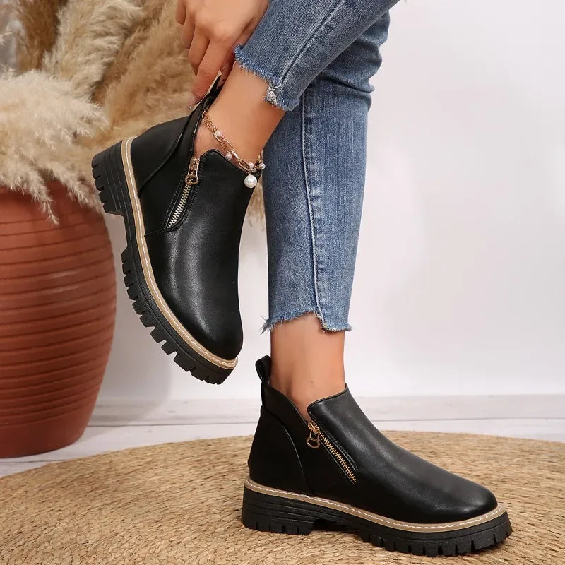 Kallix™ Ankle Boots with Side Zipper Closure