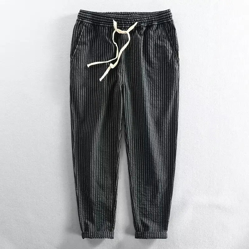 Lawrence™ Cotton-Linen Pants with Elegant Stripes
