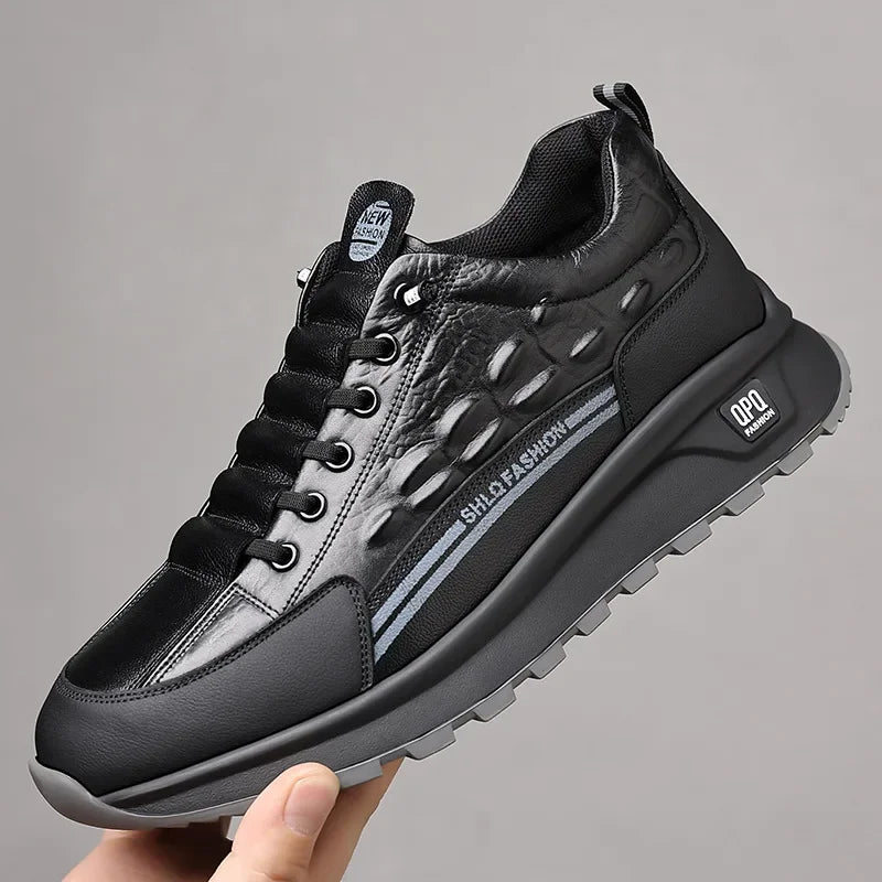 Crocodille™ Sneakers in Premium Leather with Smart Cushioning / Sophisticated Durability for Everyday Wear