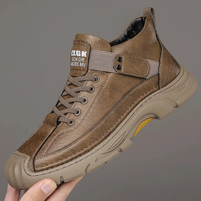 Andes™ Premium Leather Sneakers with Adjustable Side Strap