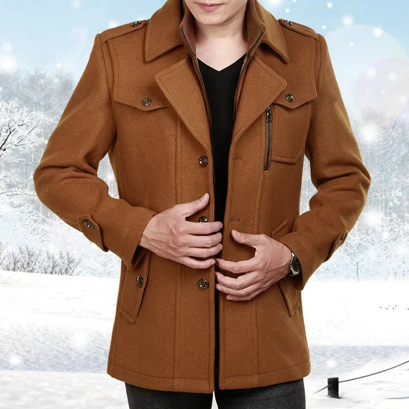 Arthur™ Premium Boiled Wool Coat with Inner Stand Collar and Zipper