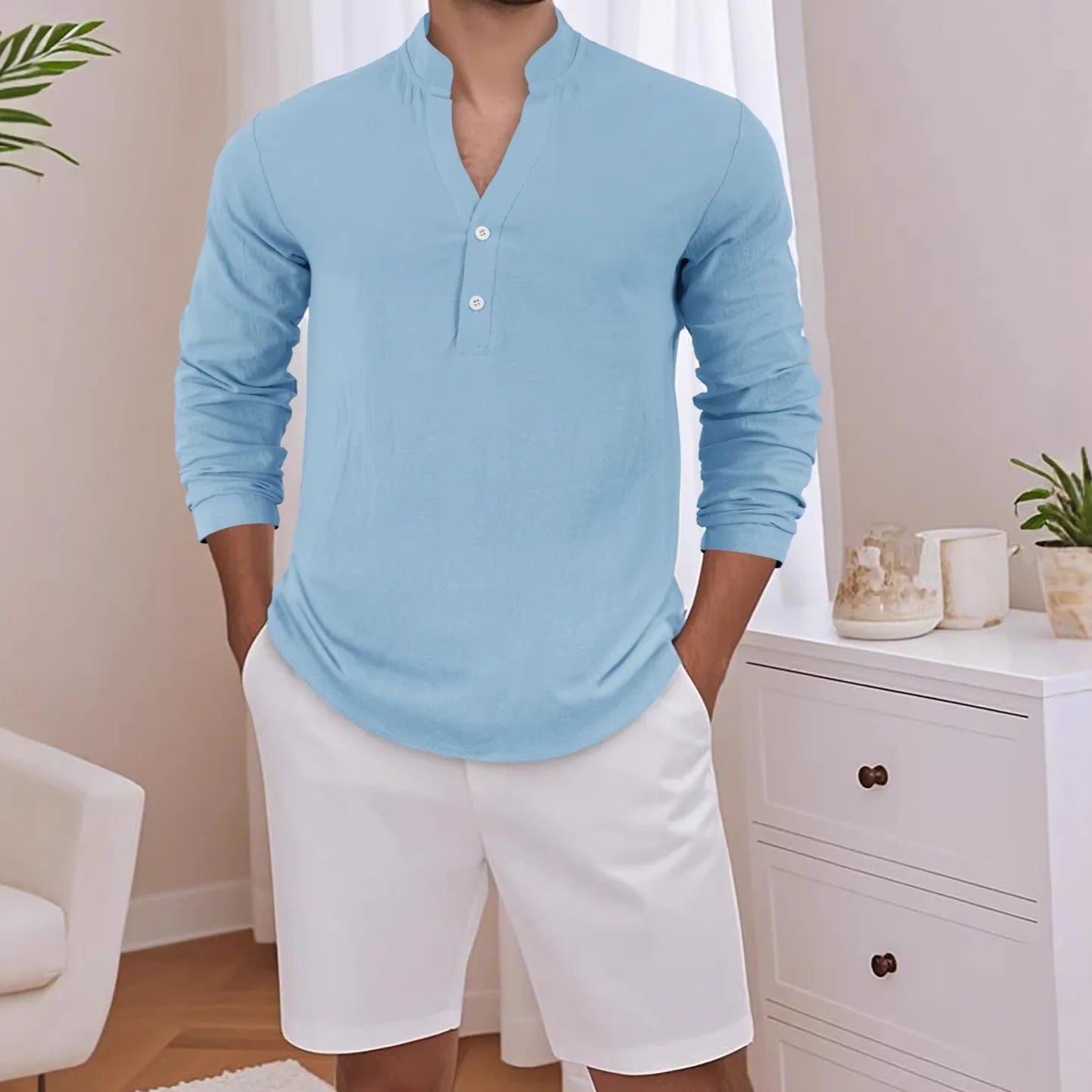 Stephan™ Cotton Linen Shirt With Minimalist Design