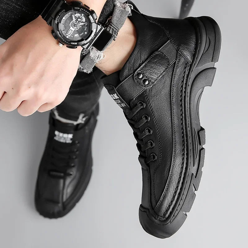 Andes™ Premium Leather Sneakers with Adjustable Side Strap