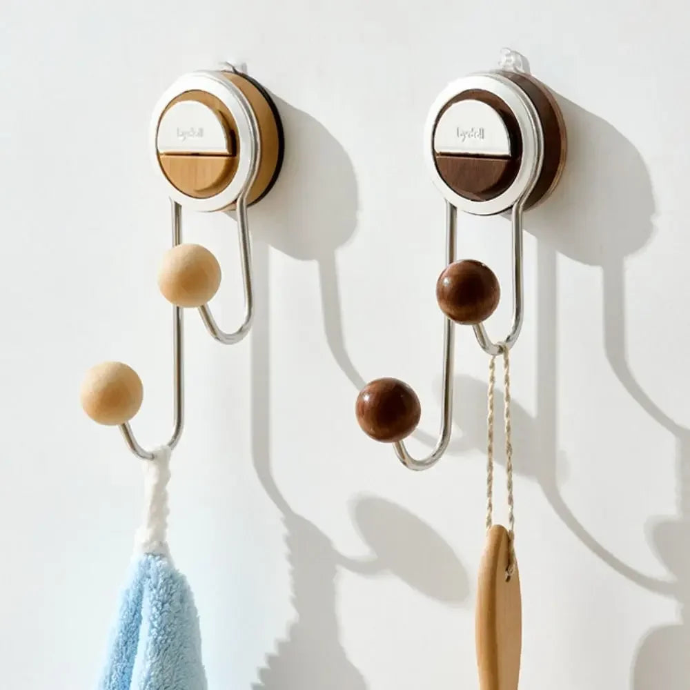 Modern Foyer™ Object Organizer Hook with Sophisticated Wooden Finish and No-Drill Fastening / Practical Organization with a Touch of Luxury for Your Home!