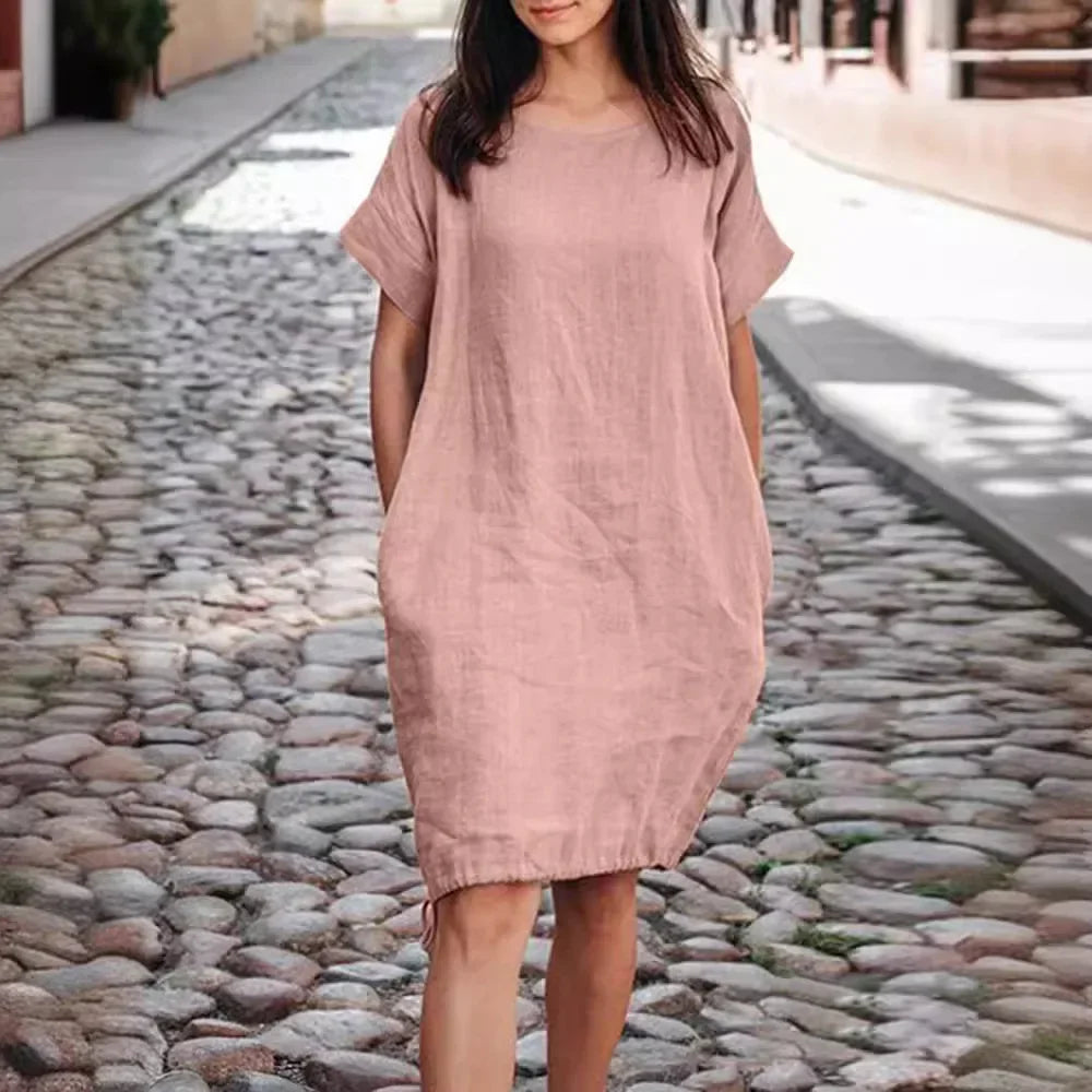 Alissea™ Cotton-Linen Dress with a Loose Fit