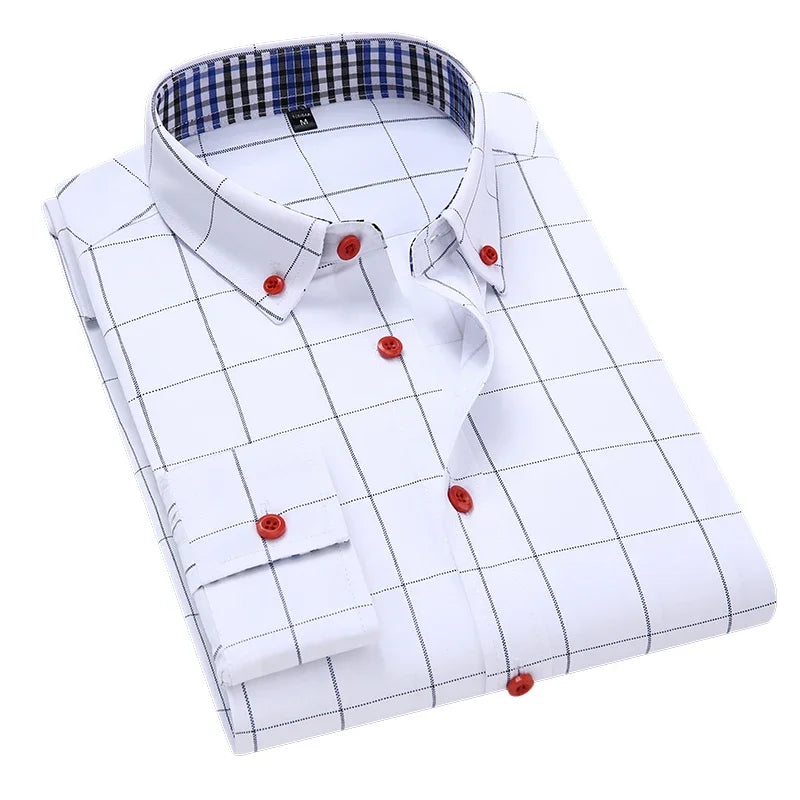 Shirt Alaric™ with Windowpane Pattern, Button-Down Collar and Contrast Buttons