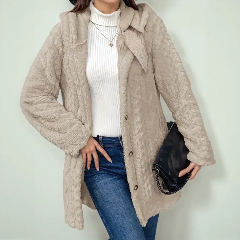 Melrose™ Long Fit Fleece Coat / Comfort and Charm on the Coldest Days!