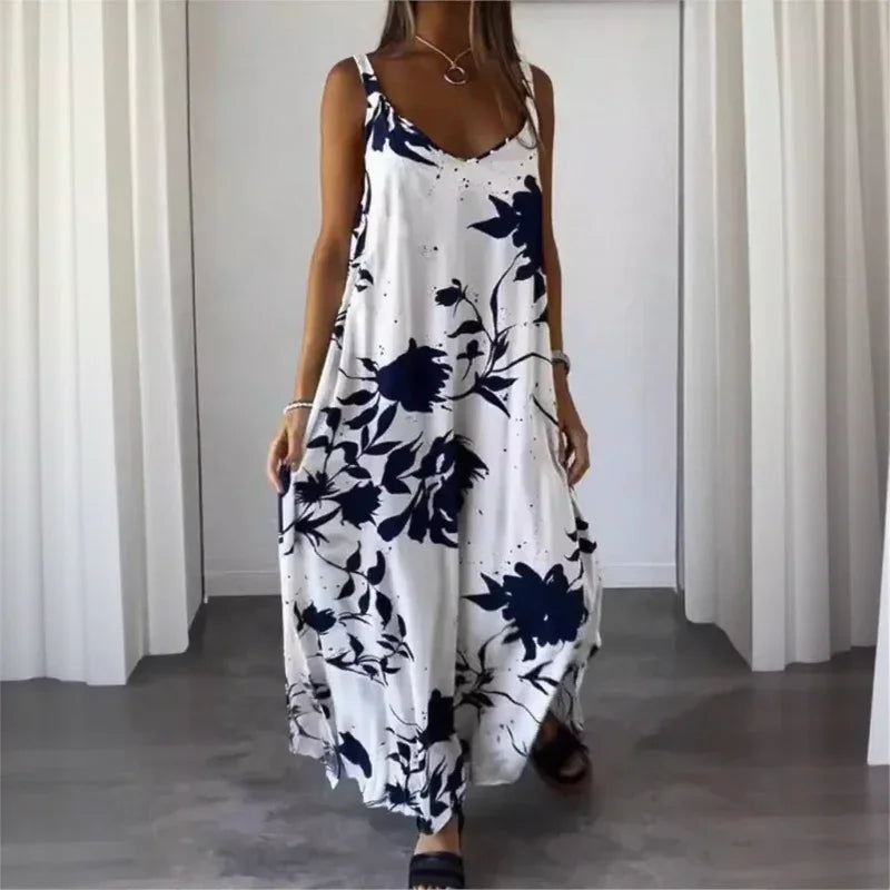 Floralis™ Dress with Artistic Print and Fluid Shape / For Women Who Move Lightly and Stylishly!