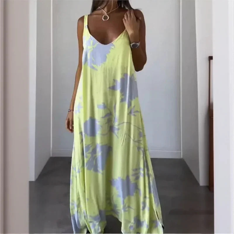 Floralis™ Dress with Artistic Print and Fluid Shape / For Women Who Move Lightly and Stylishly!