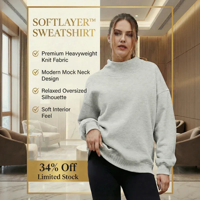 SoftLayer™ Premium Heavyweight Sweatshirt with Modern Mock Neck!
