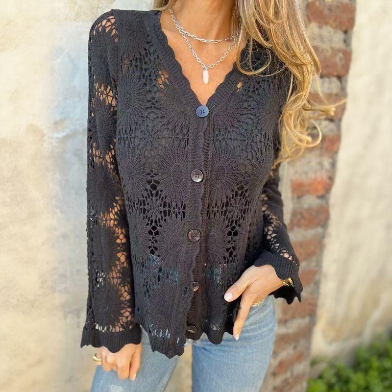 Charlotte™ Cardigan in Floral Crochet with Refined Artisan Finish