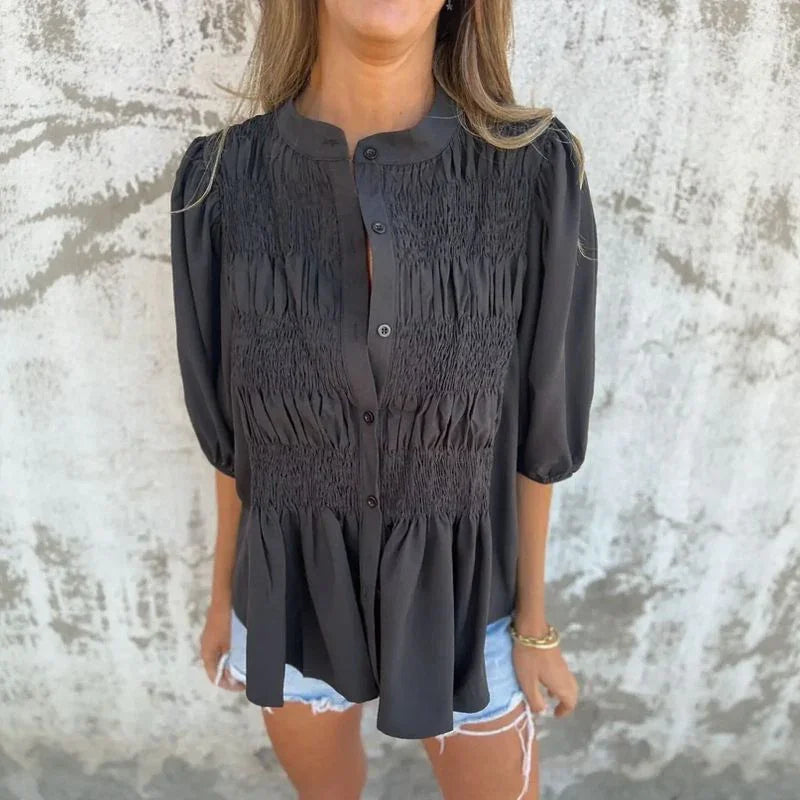 Florence™ Lightweight Cotton Shirt with Handcrafted Pleats