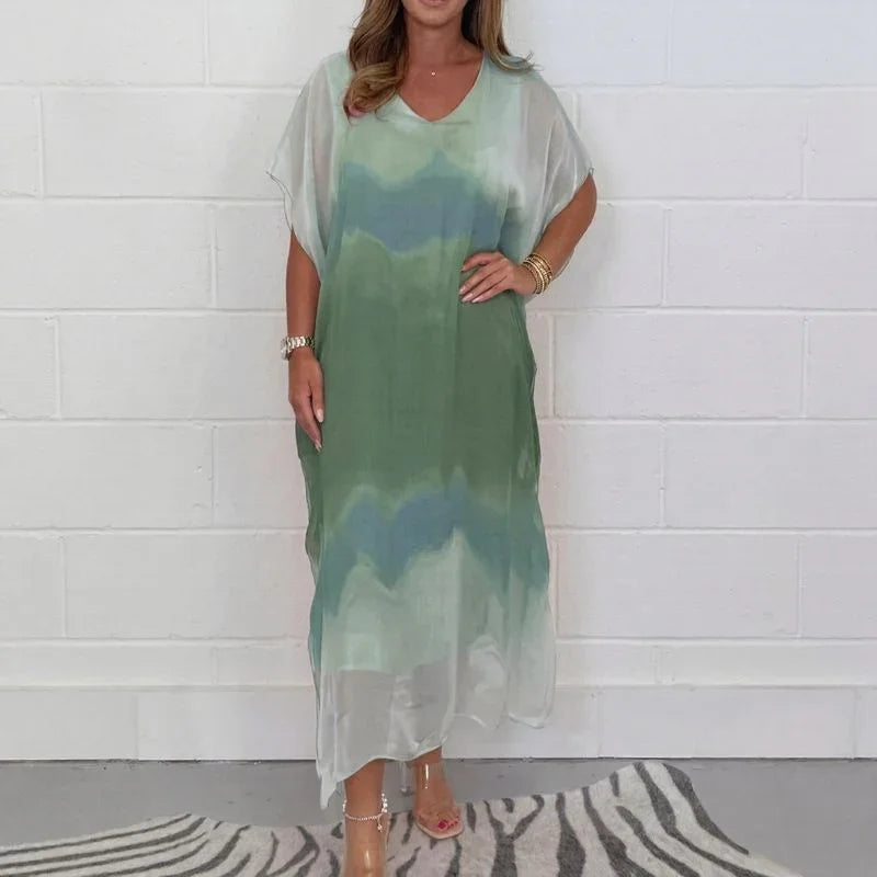 Doha™ Voile Dress Set with Sheer Veil Effect and Kimono-Style Sleeves