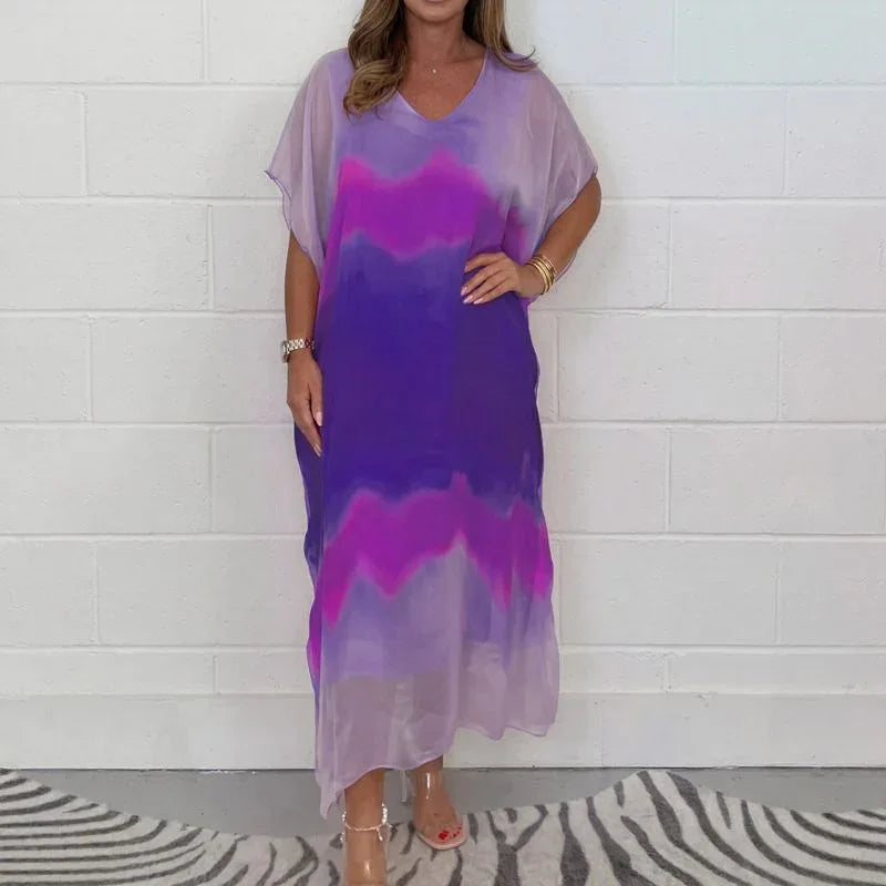 Doha™ Voile Dress Set with Sheer Veil Effect and Kimono-Style Sleeves