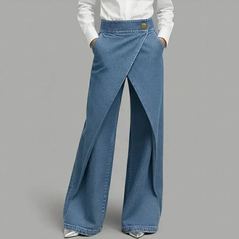 Anya™ Jeans with Wrap-Front Effect and Asymmetrical Overlay Front