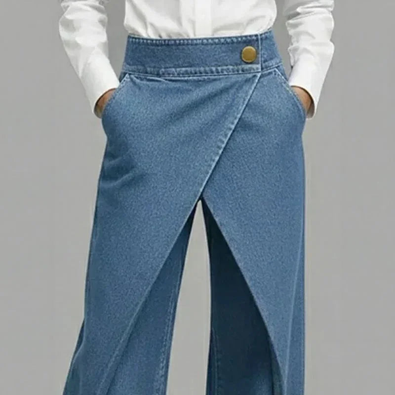 Anya™ Jeans with Wrap-Front Effect and Asymmetrical Overlay Front