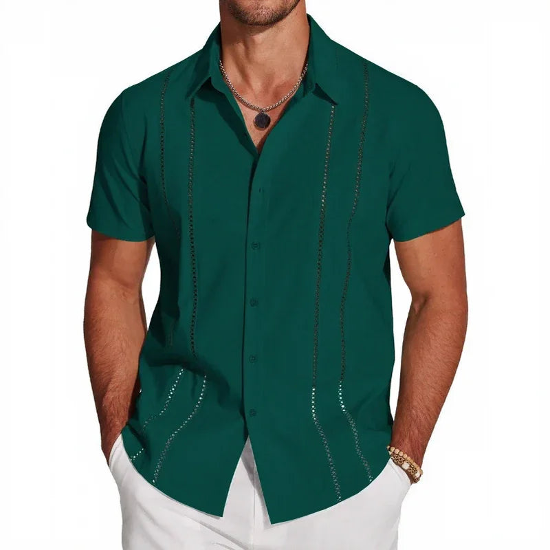 Kaedon™ Shirt with Metallic Vertical Stripes and a High-Quality Look