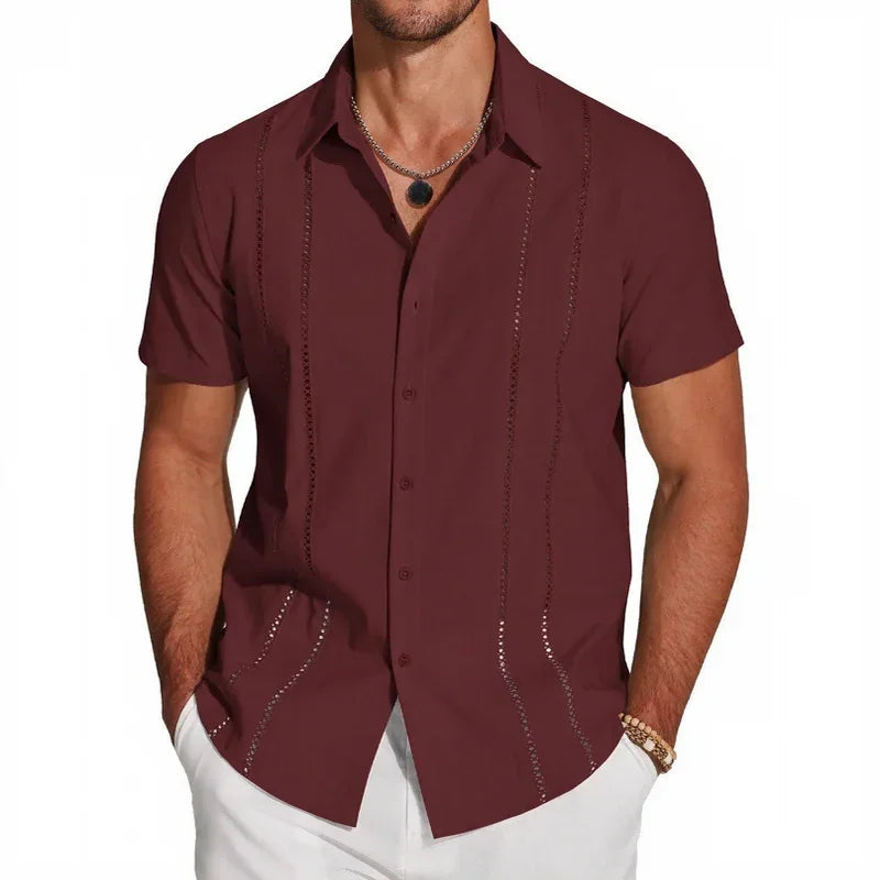 Kaedon™ Shirt with Metallic Vertical Stripes and a High-Quality Look