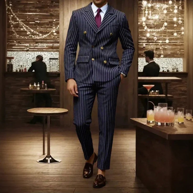 Monarch™ Tailored Suit with Pinstripes and Premium Executive Style