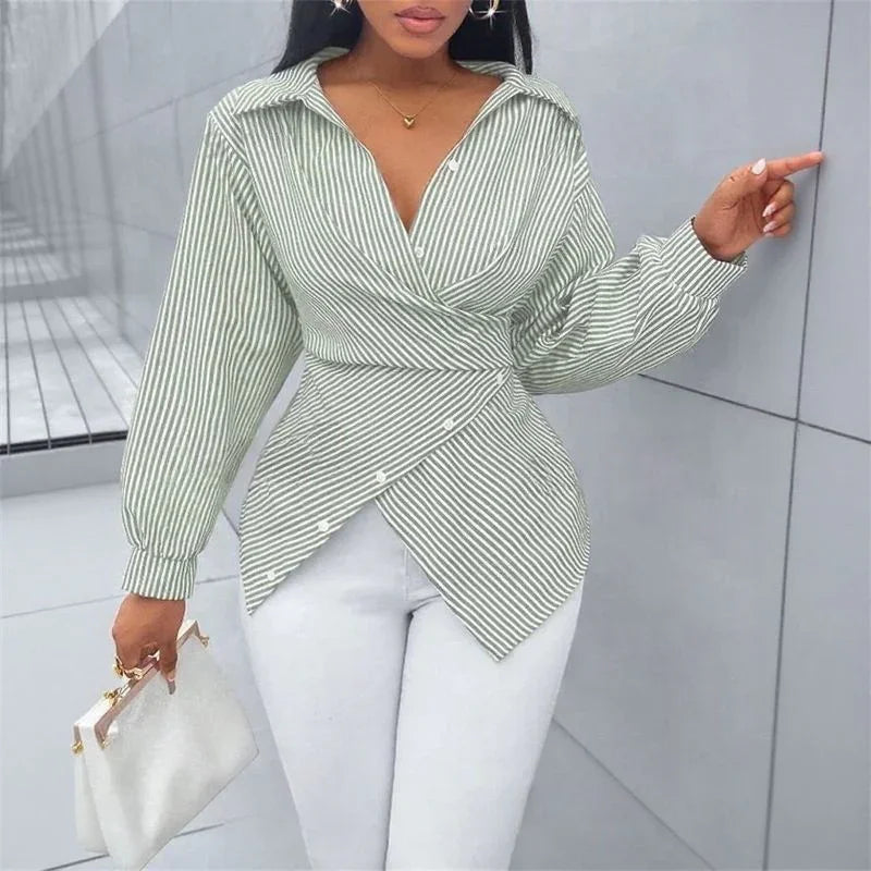 Zoe™ Wrap Shirt in Premium Viscose with Back Tie