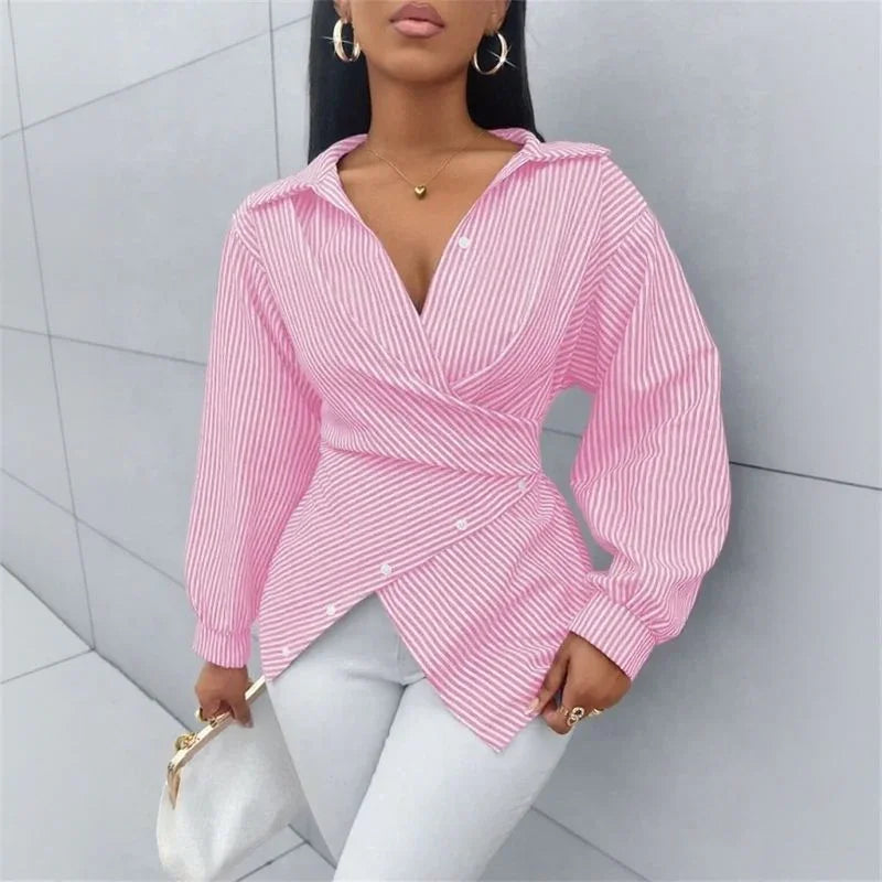 Zoe™ Wrap Shirt in Premium Viscose with Back Tie