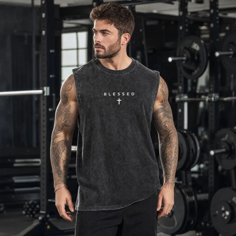 Los Angeles™ Tank Top in Washed Tones with Minimalist Print