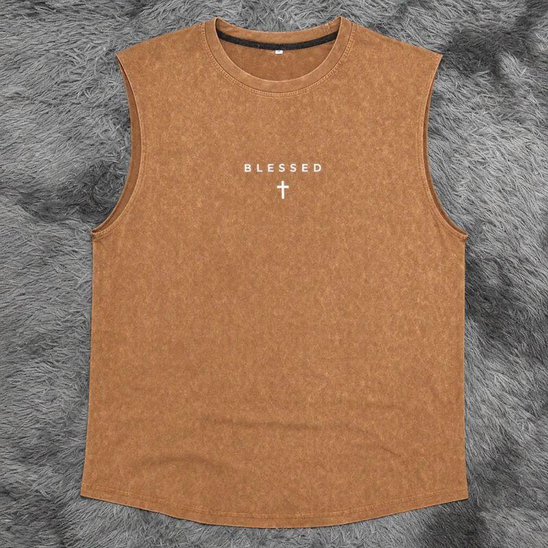 Los Angeles™ Tank Top in Washed Tones with Minimalist Print