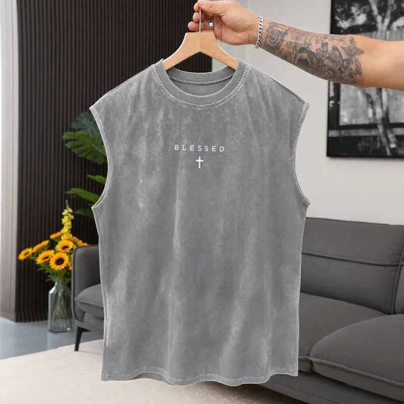 Los Angeles™ Tank Top in Washed Tones with Minimalist Print