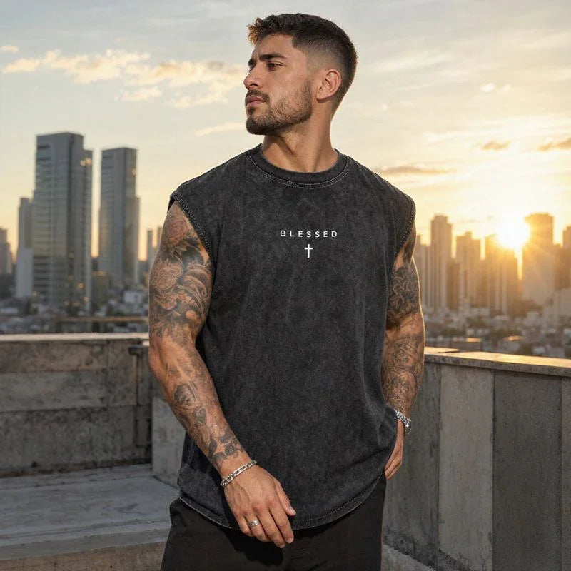 Los Angeles™ Tank Top in Washed Tones with Minimalist Print