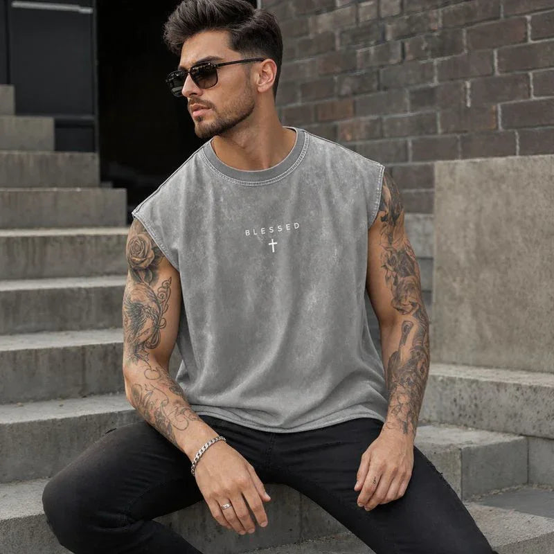 Los Angeles™ Tank Top in Washed Tones with Minimalist Print