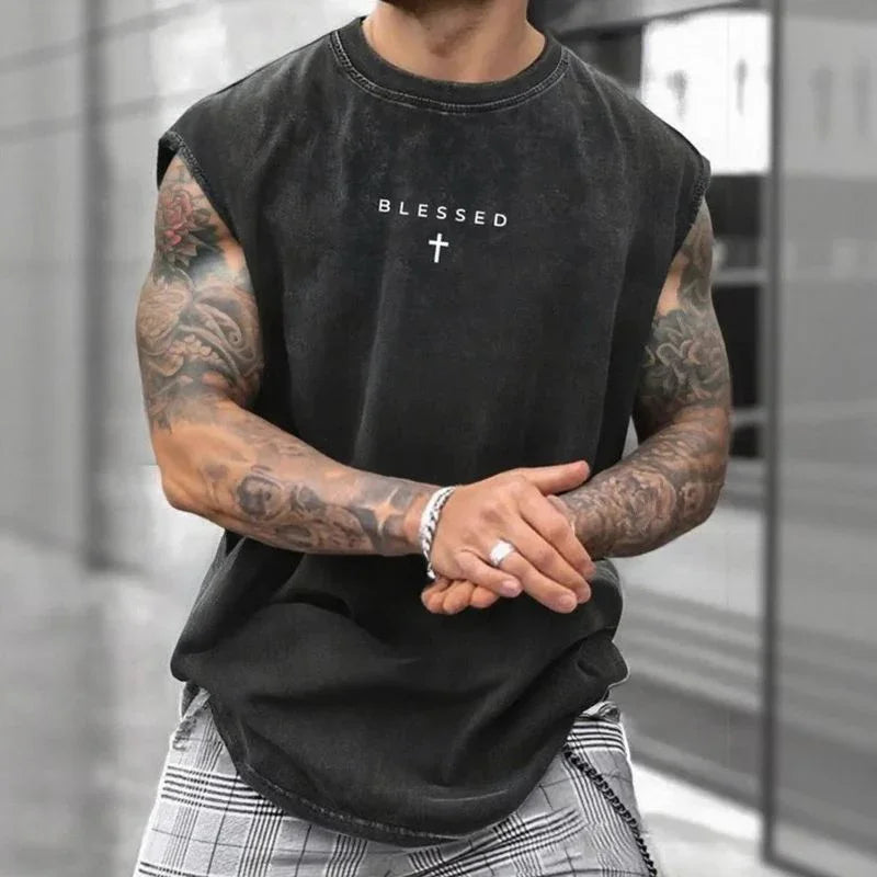 Los Angeles™ Tank Top in Washed Tones with Minimalist Print