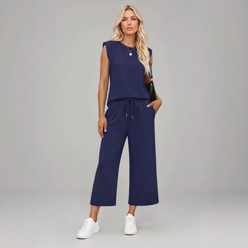Aya™ Set Structured Shoulder Tank and Cropped Drawstring Pants