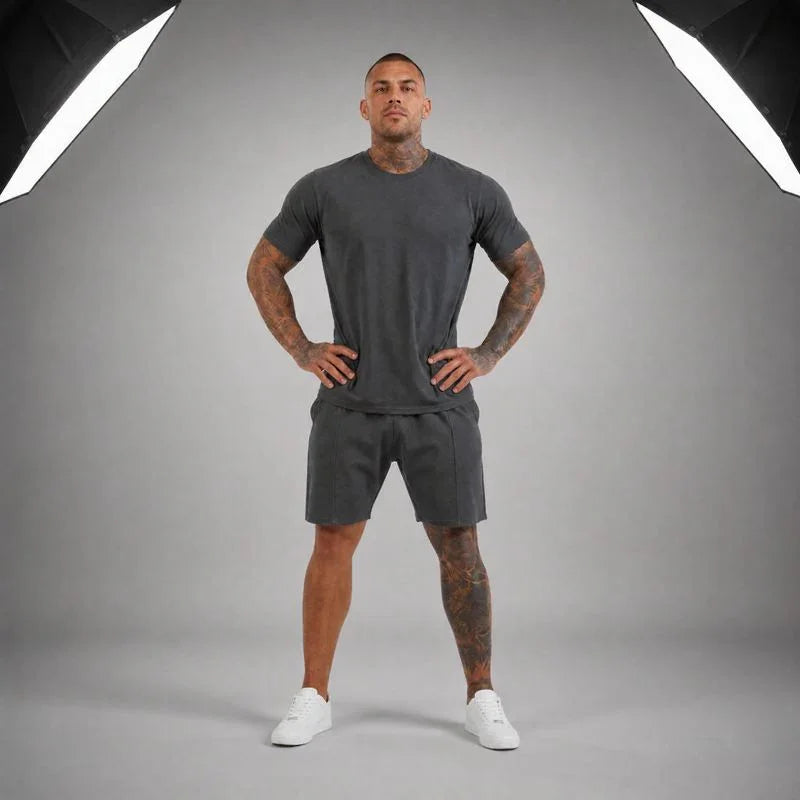Bryan™ Basic T-Shirt and Side Pocket Shorts Set